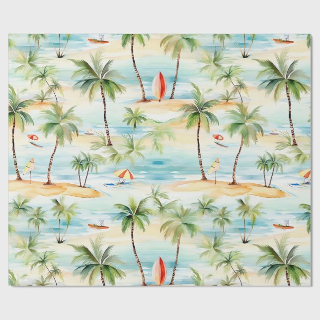 Presente Praia Tropical com Papel de Moldagem de Surpras (Aberto)