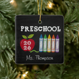 Presente Professor de Pré-Escola 2026 Enfeite de N