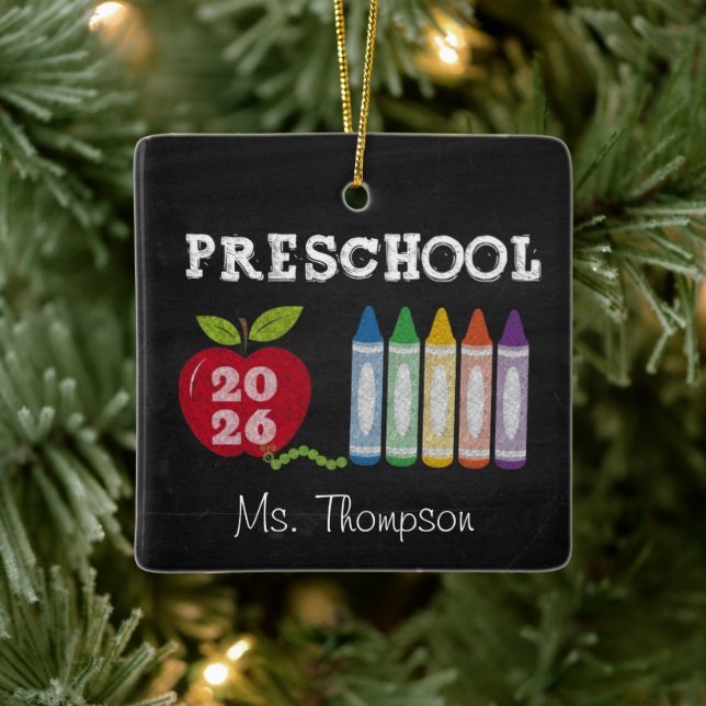 Presente Professor de Pré-Escola 2026 Enfeite de N (Árvore)