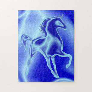Presente Quebra-cabeça de Cavalo Azul