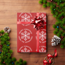 Presente Red Snowflake Papel de enrolamento de Natal