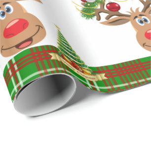 Presente Reindeer de Papel de Embalagem de Natal