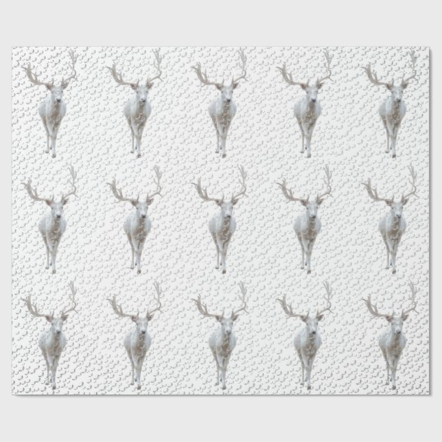 Presente Reindeer no Papel de Moldagem de Neve (Aberto)