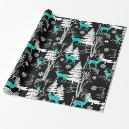 Presente Rena azul no papel de envolvimento do feriado das