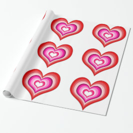 Presente Revertendo Papel de Enrolamento de Corações