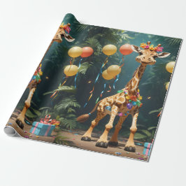 Presente Rindo de Girafa com presentes | Papel de enrolamen