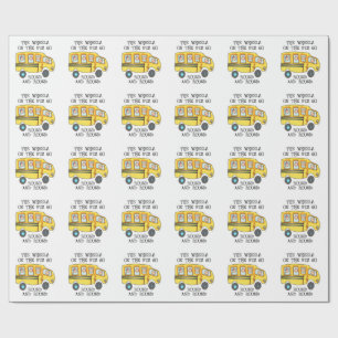 PRESENTE RODAS NO PAPEL DE EMBALAGEM DE ÔNIBUS