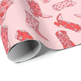 Presente Rolha de papel de enrolamento vermelho e rosa retr