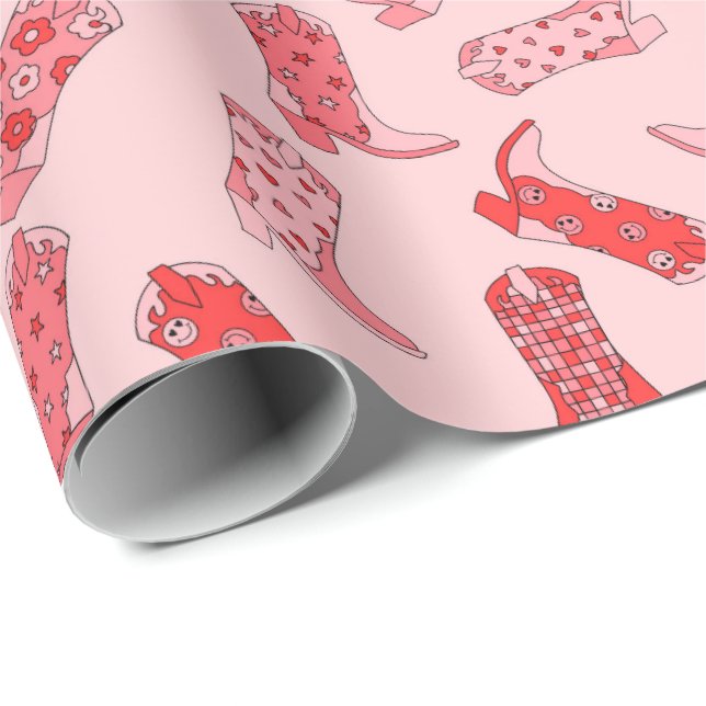 Presente Rolha de papel de enrolamento vermelho e rosa retr (Ponta do rolo)