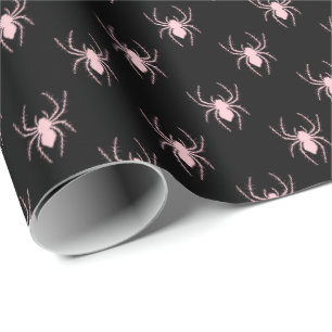 Presente Rolha de papel de moldagem de aranha preto e rosa