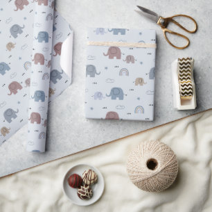 Presente Rolha de Papel de Moldagem de Padrão de Elefante p