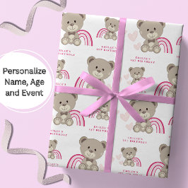 Presente Rolha de papel de ondulação de aniversário rosa-ro
