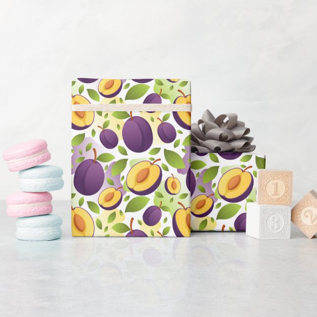 Presente Roll de papel de empacotamento de padrão de Fruta  (Chá de bebê)