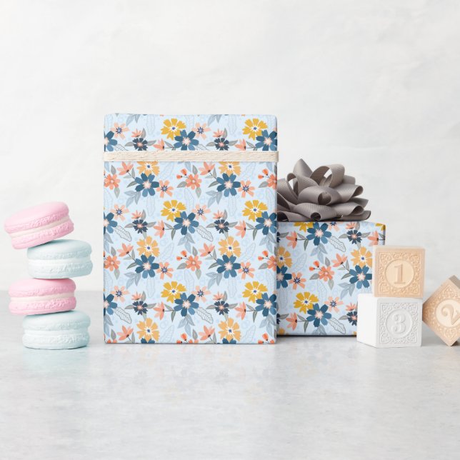 Presente Roll de papel de empacotamento de padrão de ventil (Chá de bebê)