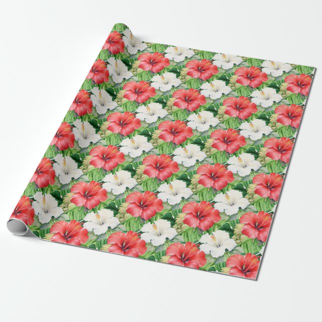 Presente Roll de Papel de Moldagem Hibiscus Holiday (Desenrolado)