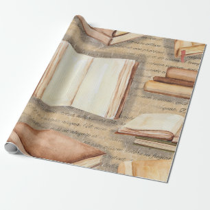 Presente Rolo do papel de envolvimento do livro do vintage