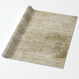 Presente Rolo velho do papel de envolvimento da carta de