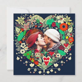 Presente Romântico de Quadro Cardíaco Floral Perso