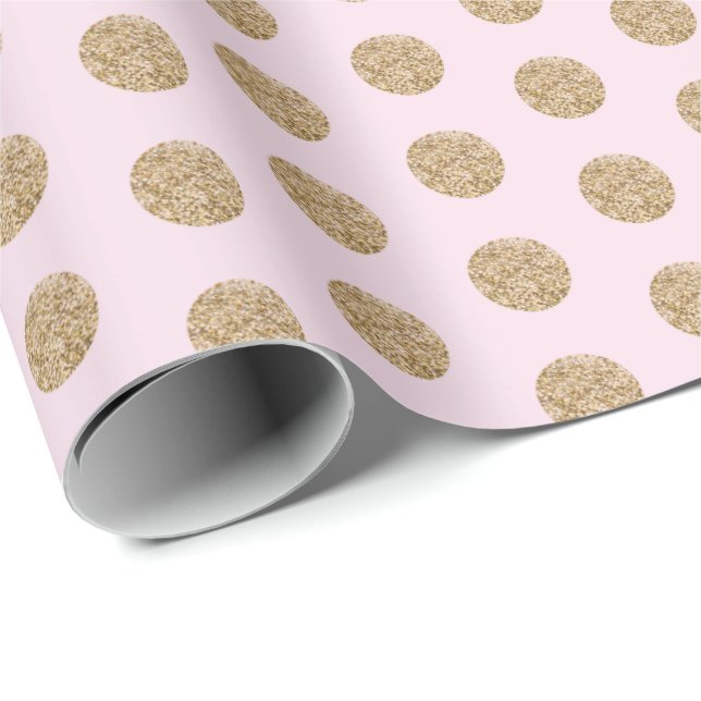 Presente Rosa claro| Papel Dourado de Moldagem de Pontos Br (Ponta do rolo)