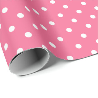 Presente Rosa Rosa | Papel de enrolamento de Bolinhas branc