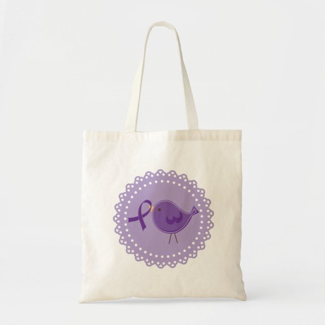 Presente roxo do bolsa da consciência do pássaro (Frente)