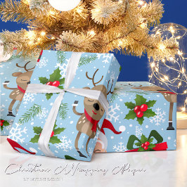 Presente Rudolph Papais noeis Flocos de Neve Papel de Molho