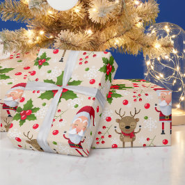 Presente Rudolph Papais noeis Snowman Papel de Molho de Nat
