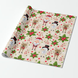 Presente Rudolph Papais noeis Snowman Papel de Molho de Nat
