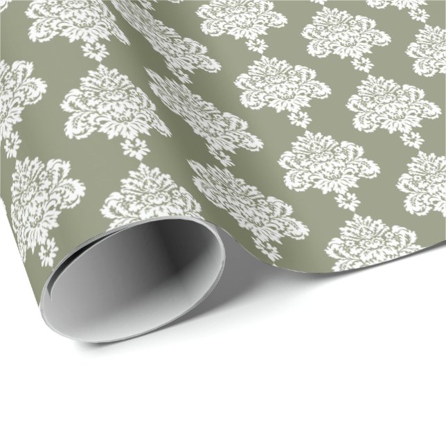 Presente Sage Green | Papel branco para enrolamento de Dama (Ponta do rolo)