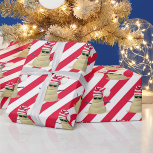 Presente Sandman De Natal Em Papel De Embalagem De Stripes