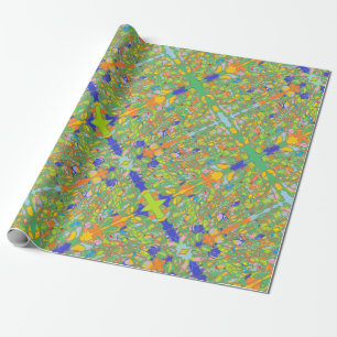 Presente Sari abstrato indiano como um monte de papel verde