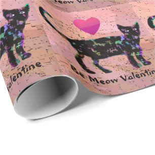 Presente Seja papel de envolvimento dos namorados do Meow