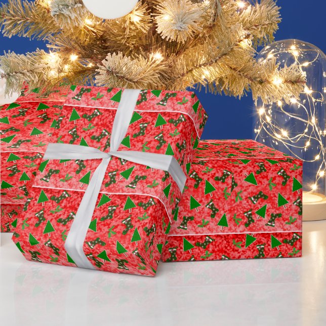 Presente Símbolos de Natal Papel de Moldagem de Padrões (Feriados)