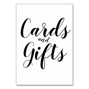 Presente Simples de Cartões de Caligrafia Pretos e