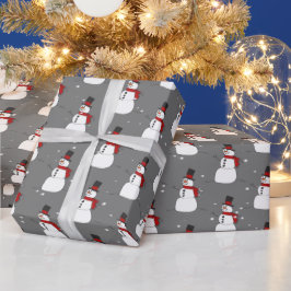 Presente Snowman Sobre Papel De Invasão De Cinzas