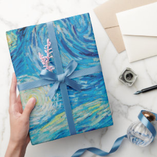 Presente Stary night van gogh, padrão floral Papel de embru