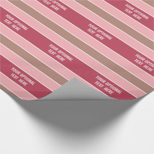 Presente Stripes Papel de empacotamento de texto personaliz