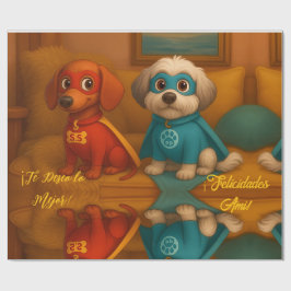 Presente 🐾 Super Pinis en Acción – Papel de Regalo