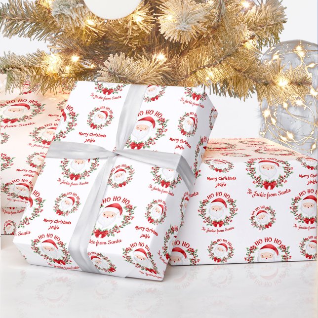 Presente Texto do Nome do Papel de Moldagem de Natal para P (Cute Santa Christmas Wrapping Paper Name Text)