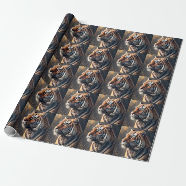 Presente Tigre na Natureza: Papel de enrolamento de 30 pole (Desenrolado)