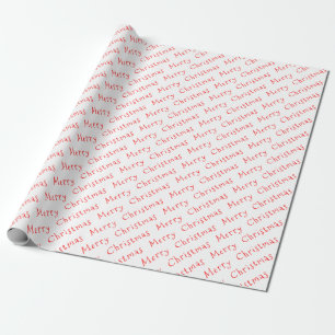 Presente Tipografia de Natal Vermelha em Papel Branco