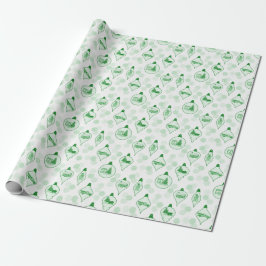 Presente Toile de Natal em Verde. Papel de empacotamento