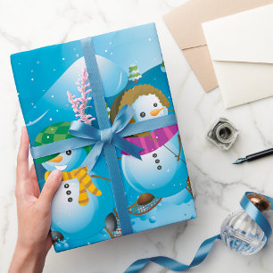 Presente Três Papel de Molho de Neve