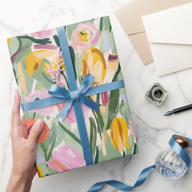 Presente Tulipas Florais Pintadas e Papel para Enxofre de G (Presentear)
