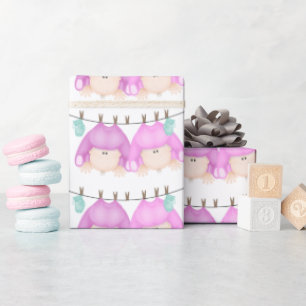 Presente Twin Baby Girls Em Papel De Vestido