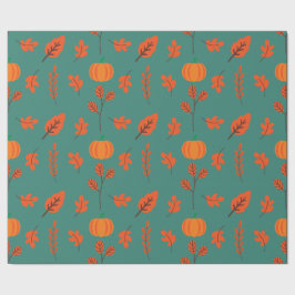 Presente Umpkin de outono e papel de enrolamento sem costur