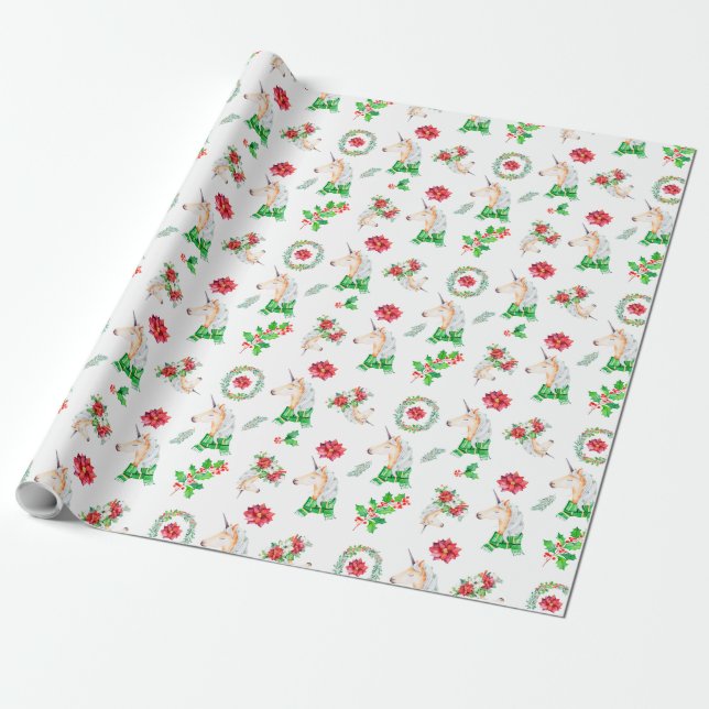 Presente Unicórnio em Papel de Mola de Natal no Scarf (Desenrolado)