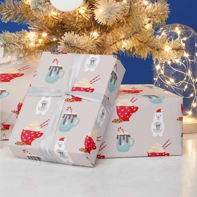 Presente Urso Polar e Papel de enrolamento de Natal de Caca (Feriados)
