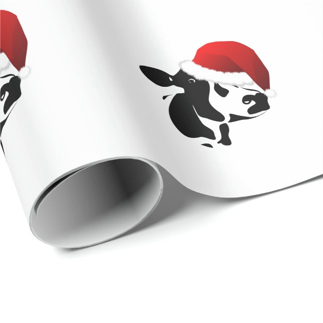 Presente Vaca do papai noel do papel de envolvimento para o (Ponta do rolo)