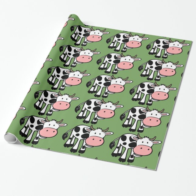 Presente vacas de campo que embrulham papel (Desenrolado)